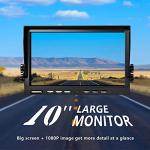 ZEROXCLUB 1080P Wireless Backup Camera System with 10 Inch DVR 3 Split Monitor, IP69 Waterproof Stable Signal Record Wireless 1 Rear and 2 Side View Cameras for RV Truck Trailer Camper (BW103SL-M)