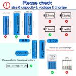 Henreepow AA 3.2v Solar Rechargeable Batteries, Double A 600mAh 3.2v 1.92wh LiFePo4 Solar Battery, Rechargeable Batteries for Outdoor Lights, Wall Lantern, Solar Post Lights（AA-3.2v-4pack）