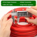 MOOKEERF 2/0 Gauge Battery Cable - 10FT Red + 10FT Black 2/0 AWG Welding Cable Flexible Stranded Oxygen-Free Pure Copper Wire for Automotive, Battery, Inverter, Solar, Marine and Generator