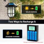 Henreepow AA 3.2v Solar Rechargeable Batteries, Double A 600mAh 3.2v 1.92wh LiFePo4 Solar Battery, Rechargeable Batteries for Outdoor Lights, Wall Lantern, Solar Post Lights（AA-3.2v-4pack）