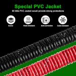 MOOKEERF 2/0 Gauge Battery Cable - 10FT Red + 10FT Black 2/0 AWG Welding Cable Flexible Stranded Oxygen-Free Pure Copper Wire for Automotive, Battery, Inverter, Solar, Marine and Generator