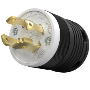 Yomiuwo 1 Pack NEMA L14-30P Male Plug 30A 125/250V Twist Lock, 3-Pole 4-Wire Grounding Plug with Reinforced Nylon Housing & Solid Brass Blades for Generator, RV, Welding Equipment,UL Listed