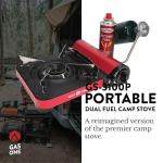 Gas One 12,000 BTU Propane or Butane Stove GS-3100P Portable Dual Fuel Camping Stove Burner - Patented - with Carrying Case - Metallic Finish