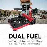 Gas One 12,000 BTU Propane or Butane Stove GS-3100P Portable Dual Fuel Camping Stove Burner - Patented - with Carrying Case - Metallic Finish