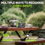 Portable Power Station 120W, 97.6Wh Backup Battery Solar Power Bank Generator with AC Outlets & USB-C Input,Portable Battery Pack Lightweight for Camping Travel RV Van(without Solar Panel)