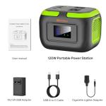 Portable Power Station 120W, 97.6Wh Backup Battery Solar Power Bank Generator with AC Outlets & USB-C Input,Portable Battery Pack Lightweight for Camping Travel RV Van(without Solar Panel)