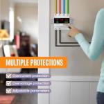 PJERJZN Automatic Transfer Switch - 110V/240V 63A Adjustable Circuit Breaker Overcurrent Overvoltage Undervoltage Protection Low Voltage Cutoff Between Utility Power Generator Inverter(4P 63A)