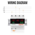 PJERJZN Automatic Transfer Switch - 110V/240V 63A Adjustable Circuit Breaker Overcurrent Overvoltage Undervoltage Protection Low Voltage Cutoff Between Utility Power Generator Inverter(4P 63A)