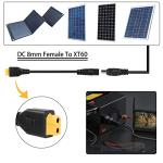 GELRHONR DC 8mm Male to XT60 Female Solar Panel Adapter Power Cable,14AWG DC7909 to XT60 Connector Jack Cable for Solar Generator Portable Power Station 1M (Balck - 1M - XT60 Female to DC7909 Male)