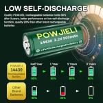 POWJIELI 14430 LiFePO4 500mAh 3.2V Rechargeable Solar Batteries (4-Pack) for Solar Garden Lights,Toothbrush,Flashlight, Shaver(NOT AA Battery)