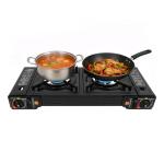 GDIFLS Portable Camping Stove｜24,000 BTU Dual Burner Gas Grill w/Removable Case｜Compact 24.8" Outdoor Cooker for RV Tailgating｜Stainless Steel 2-Burner Propane Stove