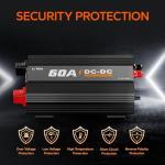 LiTime 12V 60A DC to DC Charger for 14.6V LiFePO4 Lithium Lead Acid AGM Gel Batteries, 3-Stage Fast Battery Charger for RVs, Campers, Trailers, Solar System, Home Backup and Off-Grid