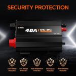 LiTime 12V 40A DC to DC Charger for 14.6V LiFePO4 Lithium Lead Acid AGM Gel Batteries, 3-Stage Fast Battery Charger for RVs, Campers, Trailers, Solar System and Home Backup