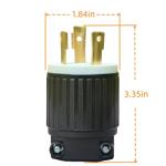 Nema L5-20P Generator Locking Plug, Twist Lock L5-20P Plug,20A 125V, 2 Pole 3 Wire Heavy-Duty Industrial Assembled AC Power Connector,Heavy Duty Plug for Generators, ETL Certified (2, Black+White)