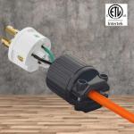 Nema L5-20P Generator Locking Plug, Twist Lock L5-20P Plug,20A 125V, 2 Pole 3 Wire Heavy-Duty Industrial Assembled AC Power Connector,Heavy Duty Plug for Generators, ETL Certified (2, Black+White)