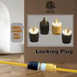 Nema L5-20P Generator Locking Plug, Twist Lock L5-20P Plug,20A 125V, 2 Pole 3 Wire Heavy-Duty Industrial Assembled AC Power Connector,Heavy Duty Plug for Generators, ETL Certified (2, Black+White)