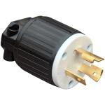 Nema L5-20P Generator Locking Plug, Twist Lock L5-20P Plug,20A 125V, 2 Pole 3 Wire Heavy-Duty Industrial Assembled AC Power Connector,Heavy Duty Plug for Generators, ETL Certified (2, Black+White)