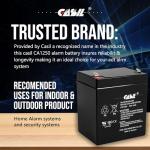 Casil CA1250 12V 5Ah SLA AGM Alarm Battery – Rechargeable Sealed Lead Acid Upgrade Replacement for CA1240 12V 4Ah, ADT Security Systems, UPS Backup Power
