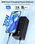 Portable Charger 70000mAh Power Bank Fast Charging, External Battery Pack High Capacity, 30W USB C Battery Bank PD&QC 3.0,5 Output 2 Input, LED Display Powerbank for iphone Tablet Camping Travel
