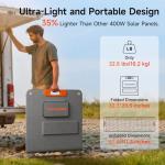400W Portable Solar Panel for Power Station, 24% High Efficiency Lightweight ETFE Foldable Solar Panel Charger, MC4 Output, IP65 Waterproof, for Outdoor Camping, RV, Emergency Power Supply