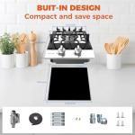 TOPWISH 12 Inch Gas Cooktop, 2 Burner Gas Stove Built-in Propane Stove Top with LPG/NG Convertible Dual Fuel Hob 18000BTU, Stainless Steel Stovetop Thermocouple Protect for Kitchen, Apartments, Rvs