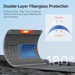 400W Portable Solar Panel for Power Station, 24% High Efficiency Lightweight ETFE Foldable Solar Panel Charger, MC4 Output, IP65 Waterproof, for Outdoor Camping, RV, Emergency Power Supply