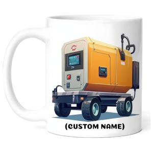 Personalized Towable Generator Vehicle Coffee Mug – Custom Name Ceramic Cup, Unique Gift for Drivers, Mechanics, Car Lovers, Father's Day, Birthday, Christmas, Boys Birthday zVyaSE