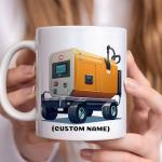 Personalized Towable Generator Vehicle Coffee Mug – Custom Name Ceramic Cup, Unique Gift for Drivers, Mechanics, Car Lovers, Father's Day, Birthday, Christmas, Boys Birthday zVyaSE