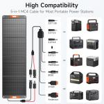 400W Portable Solar Panel for Power Station, 24% High Efficiency Lightweight ETFE Foldable Solar Panel Charger, MC4 Output, IP65 Waterproof, for Outdoor Camping, RV, Emergency Power Supply