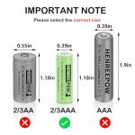 Henreepow 2/3AAA Solar Battery, 2/3AAA 400mAh Rechargeable Battery, 2/3AAA 1.2V Low Self-Discharge Rechargeable Battery 8 Pack for Outdoor Solar Lights (Not AAA Size Batteries)