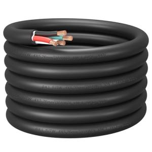 FIRMERST 10 Gauge 4 Conductor Portable Power Cable 10Ft, 10/4 300V SJTW Electrical Wire for Heavy Tool EV Generator Welding