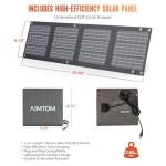 AIMTOM 200W Portable Power Station with 30W Solar Panel Bundle – 173Wh Lithium Battery, 250W Peak AC, USB-A, USB-C and 12V DC Outputs, High-Efficiency Solar Generator for Camping RV Emergency Backup