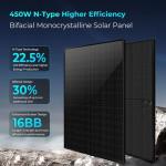 SUNGOLDPOWER 6PCS 450W Bifacial Solar Panels,N-Type 16BB,UL61730,Vmp 31V Each,HE Up to 30% Extra Power,for Home Backup,Farm,Residential&Commercial On/Off-Grid Systems(6 * 450W Bifacial)