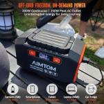 AIMTOM 200W Portable Power Station with 30W Solar Panel Bundle – 173Wh Lithium Battery, 250W Peak AC, USB-A, USB-C and 12V DC Outputs, High-Efficiency Solar Generator for Camping RV Emergency Backup