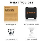 FlexSolar 20W Solar Panel Charger 5V USB-A USB-C Output Portable Foldable Small Power IP67 Waterproof Camping Backpacking Hiking Emergency for Phones Power Banks Flashlight Fans