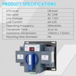 110V 63A 2P Dual Power Automatic Transfer Switch, Dual Power Generator Changeover Switch, Automatic & Manual Conversion Options, ATS, 50/60HZ AC-33iB