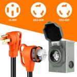 Ficstar 25FT 50 Amp Generator Cord and Inlet Box