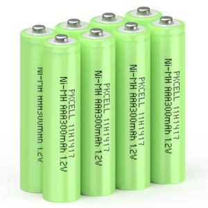 8 Pack Rechargeable AAA NiMH Batteries 300mAh