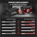 UAZ 12V 100Ah LiFePO4 Deep Cycle Marine Battery