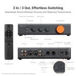 Fosi Audio ZP3 Balanced Preamp for Home Audio, 2 RCA and 1 XLR Inputs, RCA/XLR Outputs and Sub-Out, Pre Amp for 2 Channel Stereo and 2.1 Setup, Pre Amplifier with HPF High Pass Filter and Tone Control