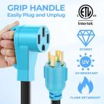 CircleCord 4 Prong 30 Amp to 50 Amp Generator to RV/EV Adapter Cord, NEMA L14-30P to 14-50R, Heavy Duty STW 10 AWG Suit for Tesla Model S/3/X/Y Charging or Generator to House and RV Trailer Camper