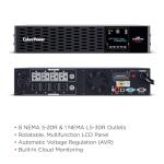 CyberPower PR3000RT2UC Smart App Sinewave UPS Battery Backup and Surge Protector, 3000VA/3000W, 9 Outlets, 2U Rack/Tower, AVR, Built-in Cloud Monitoring, UL Certified