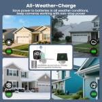 xmartO Wireless Solar Security Camera System, 10CH 4K Expandable WiFi6 NVR+4*4MP 2K Outdoor Cams, All Weather Solar, 2-Way Audio, IR&Color NV, Long Range WiFi Mesh, Free 2-Years Video,No Monthly Fees