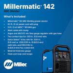 Millermatic® 142 MIG Welder – 120V, Portable Wire Feed Welder with Auto-Set™, Welds Up to 3/16" Steel, Ideal for Auto Repair & Light Fabrication