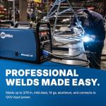 Millermatic® 142 MIG Welder – 120V, Portable Wire Feed Welder with Auto-Set™, Welds Up to 3/16" Steel, Ideal for Auto Repair & Light Fabrication