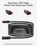 vhbw 15FT High Power Port Extension Cable Compatible with Goal Zero Nomad 200, Boulder 200 Briefcase, Ranger 300 Briefcase, HPP Solar Extension Cord Compatible with Goal Zero Yeti Power Stations