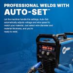 Millermatic® 142 MIG Welder – 120V, Portable Wire Feed Welder with Auto-Set™, Welds Up to 3/16" Steel, Ideal for Auto Repair & Light Fabrication