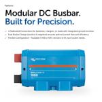 Victron Energy Lynx Power in Battery Connector - Modular M8 DC Bus Bar with 4 Connections for Batteries, Loads, or Chargers - Supports Cables up to 22mm - Part of Lynx Distribution System