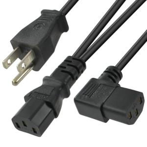 Conntek Power Cord Splitter, NEMA 5-15P to Dual IEC C13