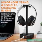 COZOO Headphone Stand with USB Charger and Outlets